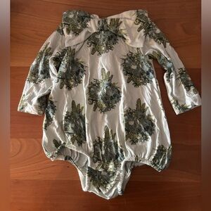 Kate Quinn 6-12 Month Long Sleeve Onesie with Bow Bamboo/Vicose